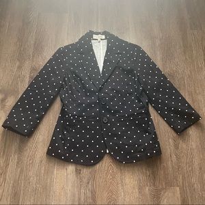Talbots Black Polka Dot Spring Petite Blazer in Size 4P